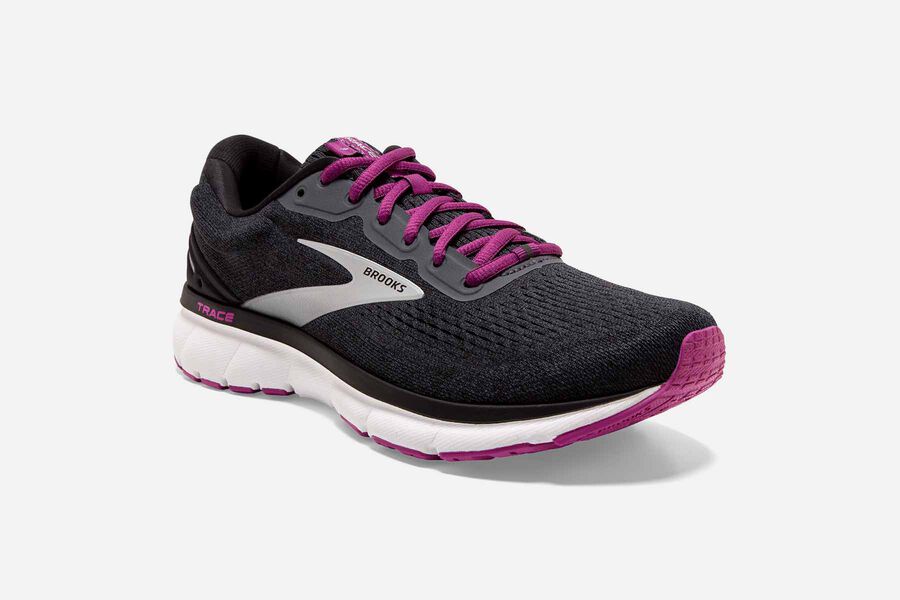 Brooks Israel Trace Road Running Shoes Womens - Black/Purple - DTC-781695